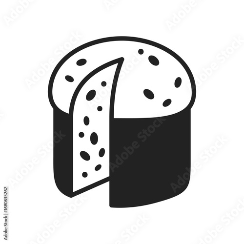 Traditional Italian Panettone Holiday Bread Glyph Icon