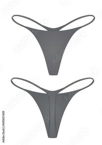 Grey woman thong. vector illustration	
