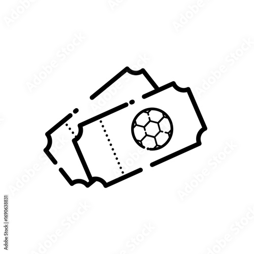 Soccer match tickets - vector icon