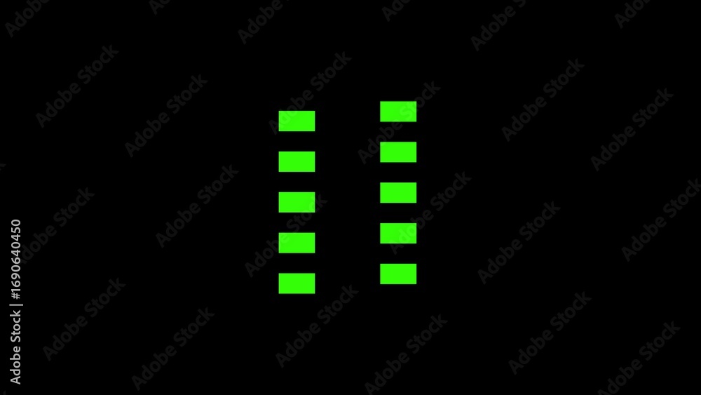 Obraz premium Green Squares Arranged in Two Columns on Black photo stock