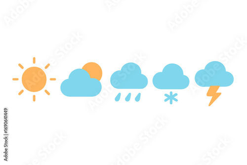 Weather Icons – Soft Color Variants