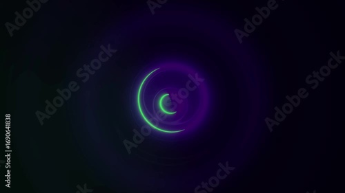 Pulsating shader animation on dark background - 4K video.