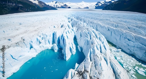 Stunning Aerial View of a Glacial Landscape.