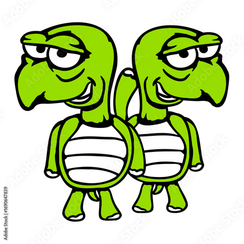 2 turtles friends funny silly ashamed team crew