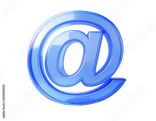 3D rendered light blue at symbol