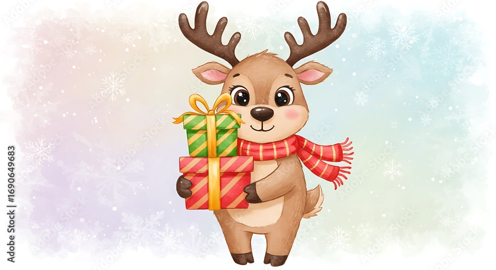 Fototapeta premium Reindeer's Festive Surprise