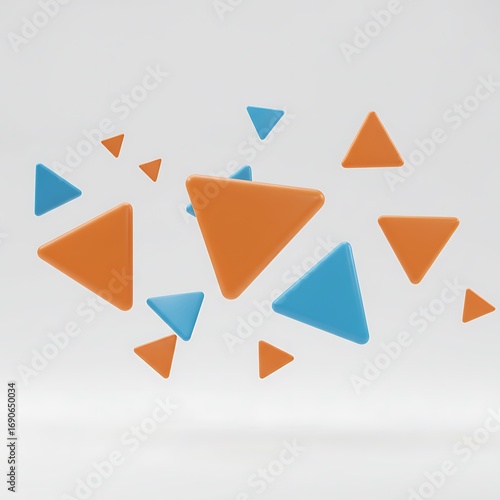 Free Download Orange & Azure Triangles in Flight - GFXLoad