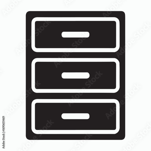 Plastic drawer unit glyph icon office furniture