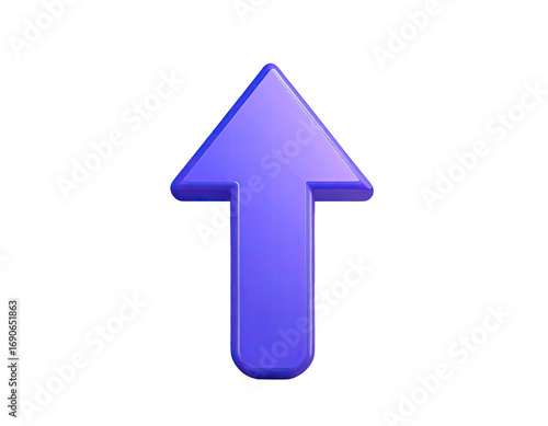 Free Download A vibrant, three-dimensional,  purple arrow pointing upward against a black background - GFXLoad