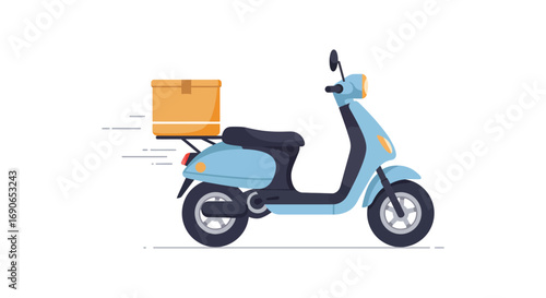 a scooter carrying a package for delivery service