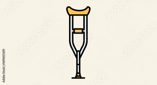 Explore single crutch illustration for mobility aid and medical equipment needs and injury recovery support