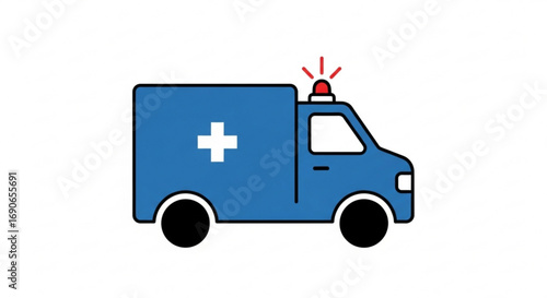 Emergency ambulance medical transport vehicle for healthcare services and patient care vector illustration