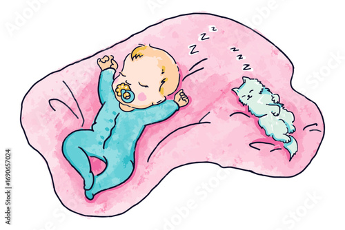 newborn baby sleeping in a blanket