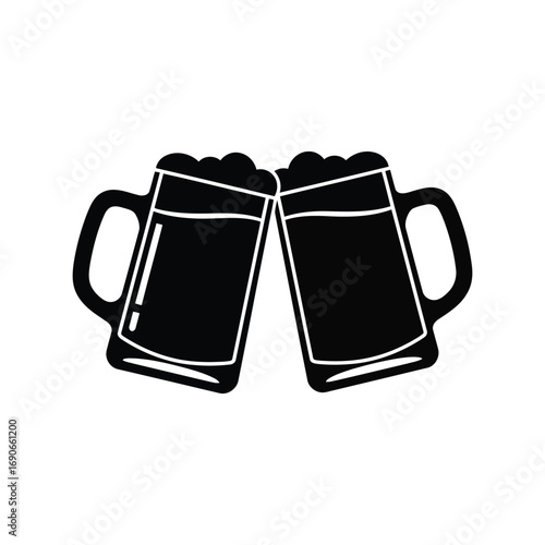 Cheers celebration clinking beer mugs toast toasting celebration party fun festive vector