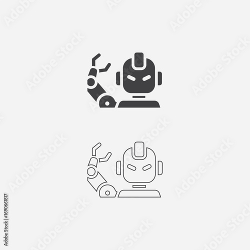 Robot and Artificial Intelligence (AI) Icon Set