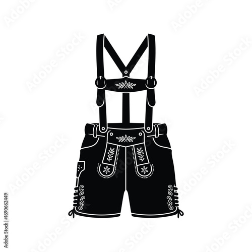 Tableau sur toile Bavarian lederhosen silhouette icon for oktoberfest celebration and traditional