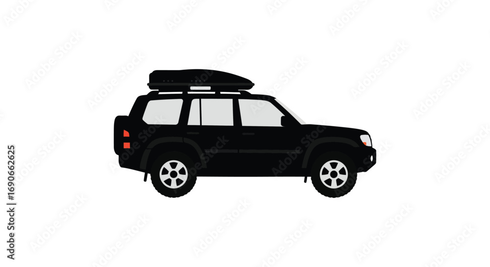 a black suv with roof rack and luggage a black suv with roof rack and luggage