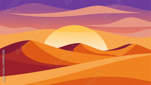 desert dunes and sunset sky