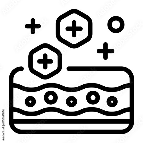 This Replenish icon is suitable for use in Skincare, Dermatology, and related fields.