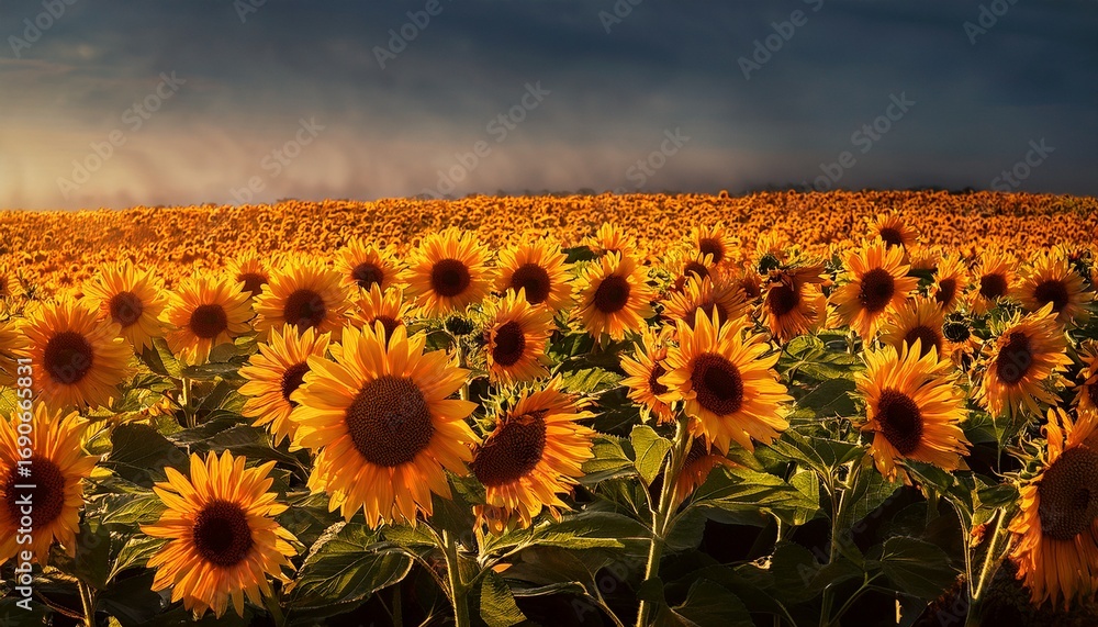 Fototapeta premium sun flowers helianthus annuus grown as a crop for its edible oil and edible fruits