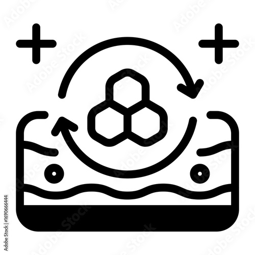 This Skin Regeneration icon is suitable for use in Skincare, Dermatology, and related fields.