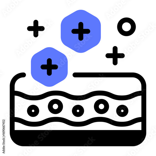 This Replenish icon is suitable for use in Skincare, Dermatology, and related fields.