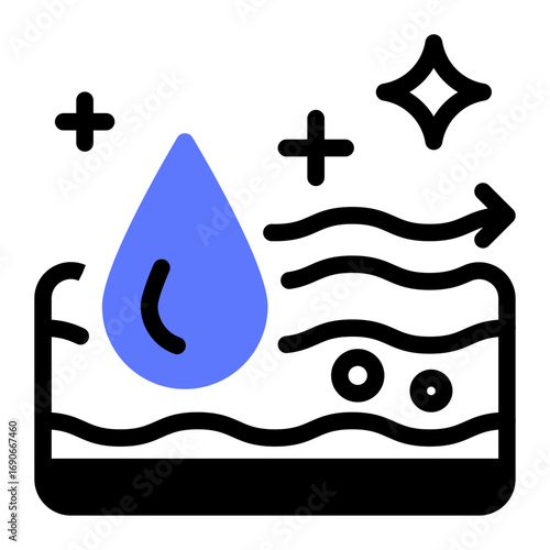 This Skin firming icon is suitable for use in Skincare, Dermatology, and related fields.