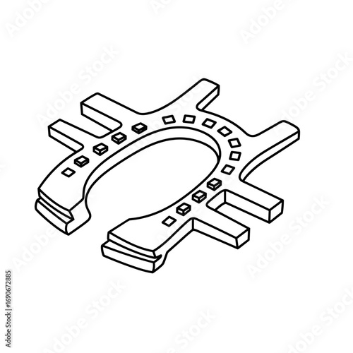 Industrial metal clip fastener securing clamp bracket with multiple attachment points
