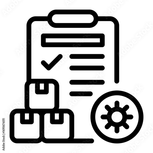 This Inventory management icon is suitable for Manufacturing, Distribution, and related fields.
