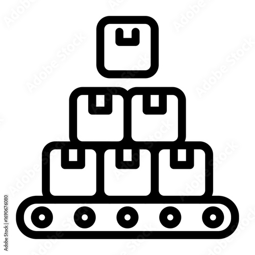 This Mass production icon is suitable for Manufacturing, Distribution, and related fields.