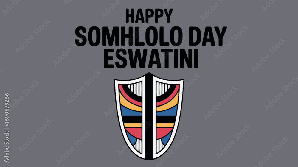 Fototapeta premium Somhlolo Day Eswatini National Holiday Celebration Illustration