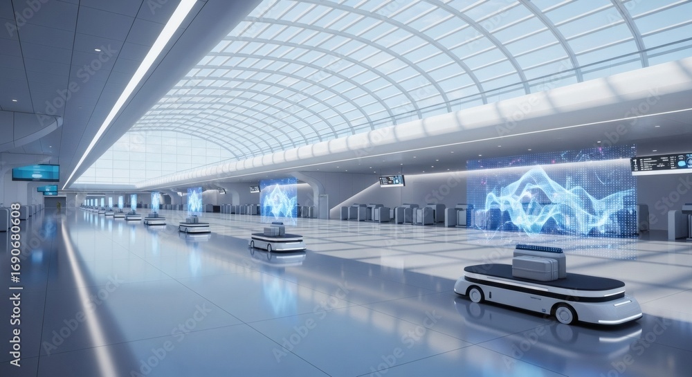 Obraz premium Futuristic Airport A Glimpse into Science Fiction Transportation