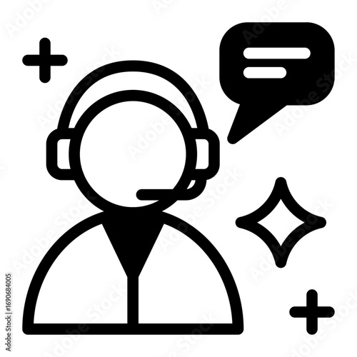 This Customer service icon is suitable for Manufacturing, Distribution, and related fields.