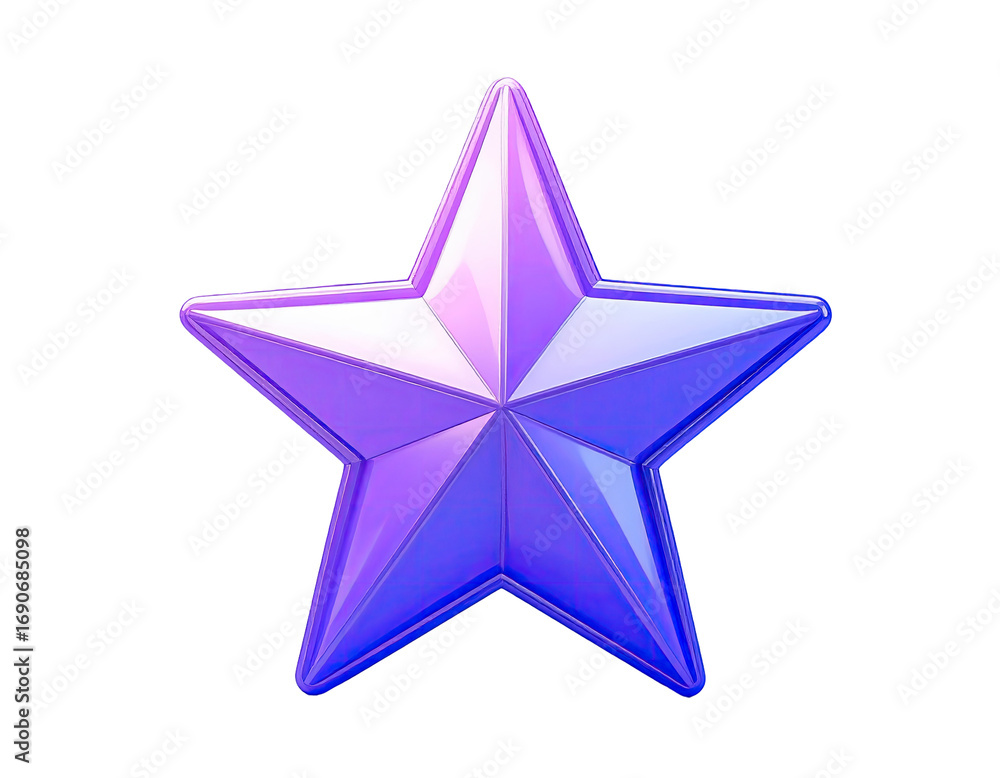 Fototapeta premium 3D rendered, vibrant purple-violet star graphic