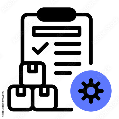 This Inventory management icon is suitable for Manufacturing, Distribution, and related fields.