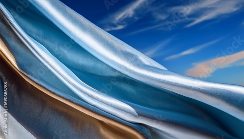 elegant flowing fabric against a clear blue sky a study in texture and light
