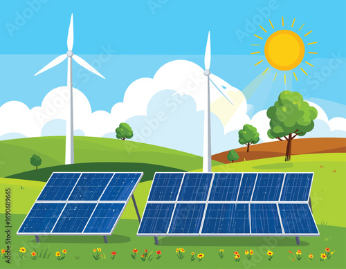 Renewable Energy Sources in a Rural Landscape.
