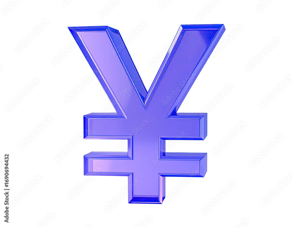 Obraz premium 3D rendered, vibrant purple yen symbol (2)