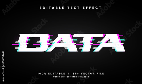 data vector text effect with modern style