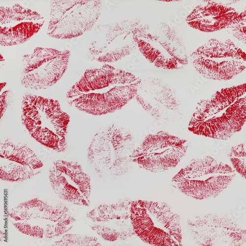 Kiss prints in various pink shades seamless pattern for romantic greeting cards cosmetics branding photography
