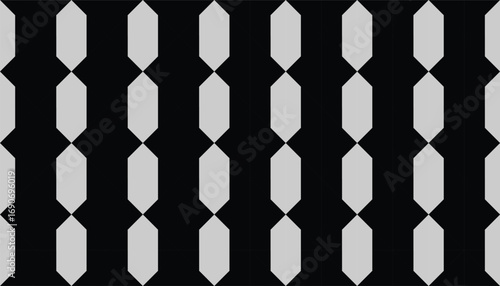 Minimalist seamless pattern with vertical diamond shapes in black and gray