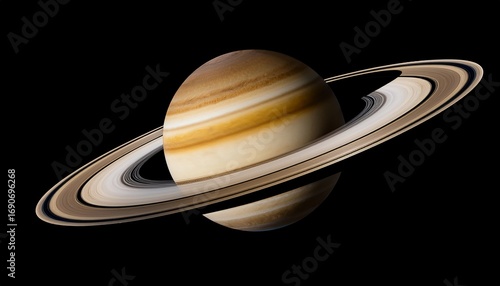 the planet saturn isolated on a transparent background with no shadows