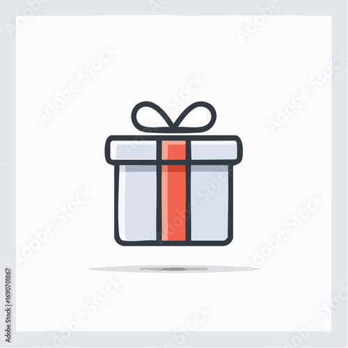 A simple, clean vector illustration of a gift box with a ribbon, perfect for conveying celebration and generosity