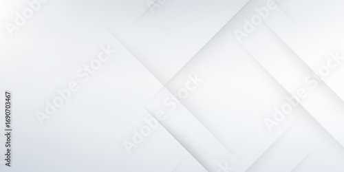 Modern White Abstract Geometric Background with Overlapping Shapes. Modern trendy design in vector illustration
