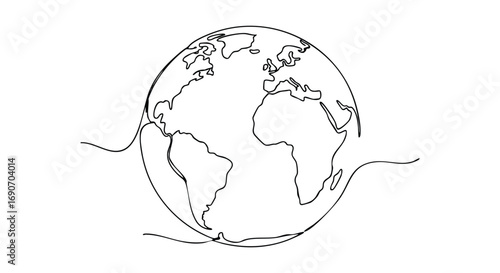 Simple line drawing of the Earth globe.