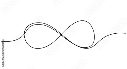 A continuous line drawing depicting the mathematical symbol for infinity, a lemniscate.