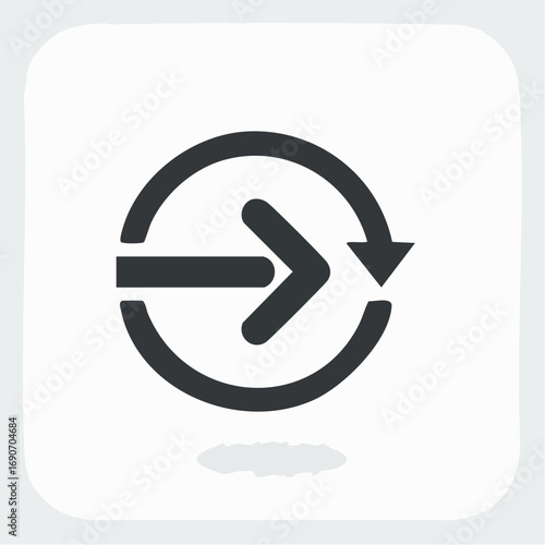 Arrow in Circle Simple Vector Icon Illustration of a Right-Pointing Direction