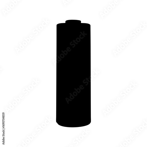 A Simple Black and White Image of an AA Battery Silhouette