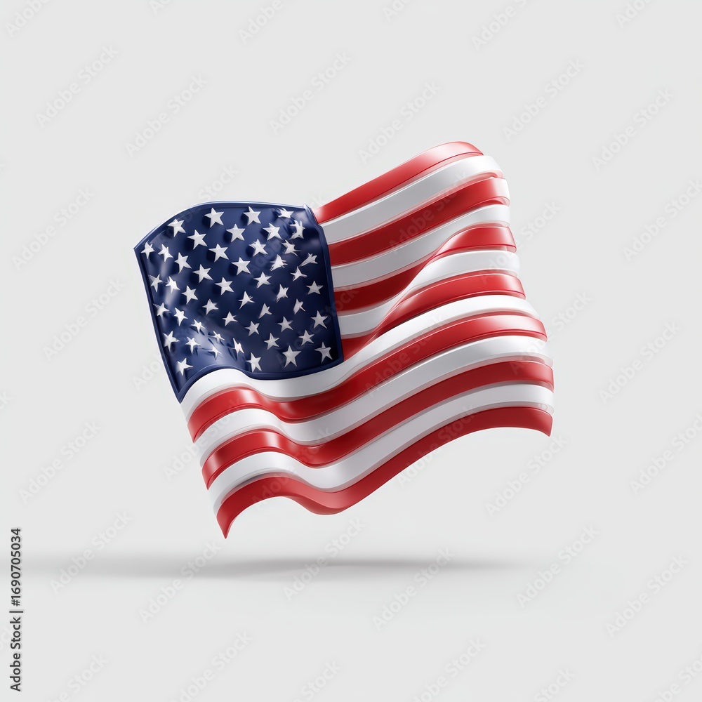 Obraz premium A red, white, and blue American flag