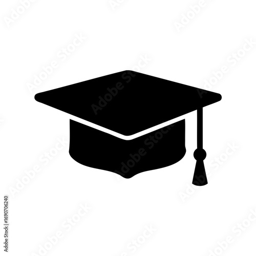 Graduation cap icon symbolizes academic achievement and successful completion of education